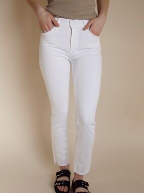 Mother The Mid Rise Dazzler Ankle Fray Jeans
